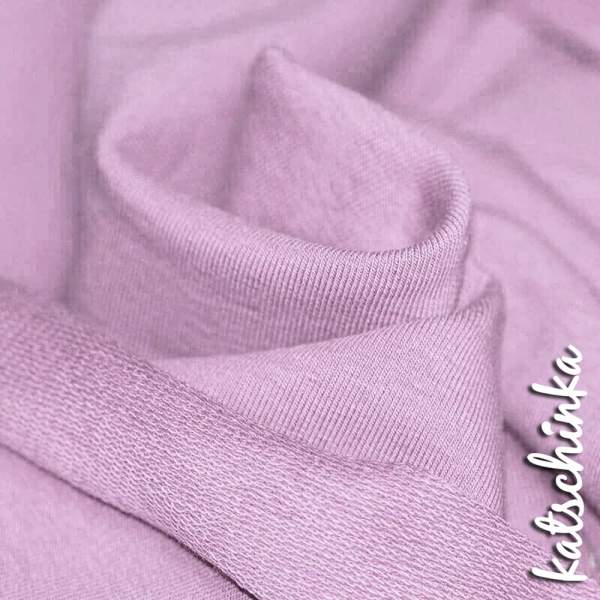 Sommersweat Stoff flieder nude als Meterware – elastischer French Terry Sweatstoff