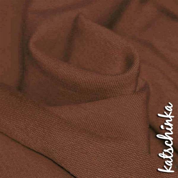 Sommersweat Stoff hellbraun als Meterware – elastischer French Terry Sweatstoff