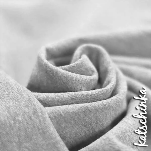Sommersweat Stoff hellgrau meliert als Meterware – elastischer French Terry Sweatstoff