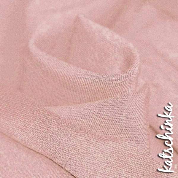 Sommersweat Stoff hellrosa nude als Meterware – elastischer French Terry Sweatstoff