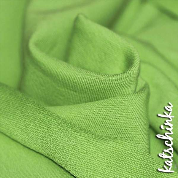 Sommersweat Stoff lime als Meterware – elastischer French Terry Sweatstoff