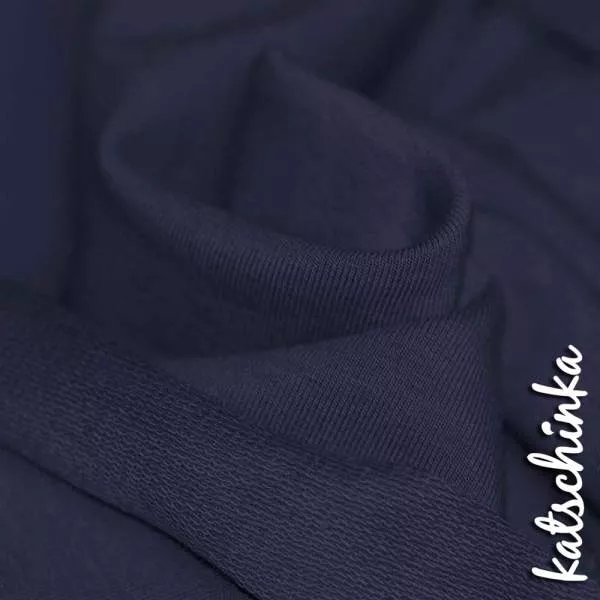 Sommersweat Stoff deep marine als Meterware – elastischer French Terry Sweatstoff