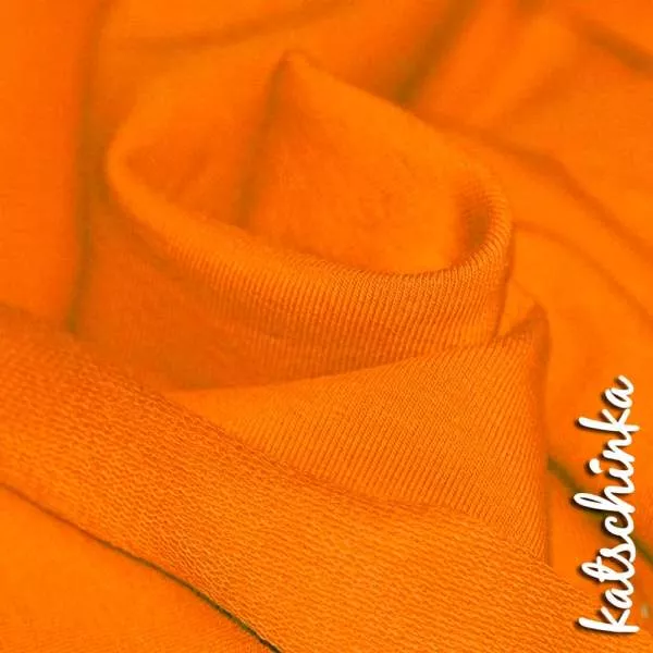Sommersweat Stoff orange new als Meterware – elastischer French Terry Sweatstoff