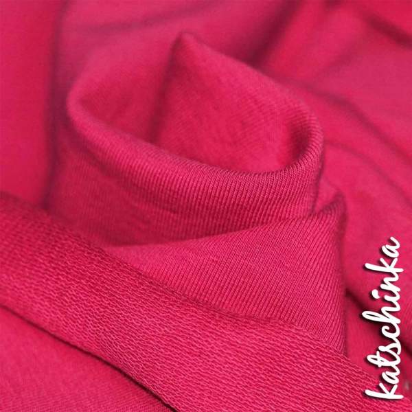 Sommersweat Stoff pink als Meterware – elastischer French Terry Sweatstoff