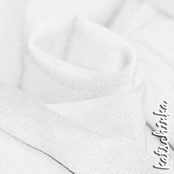 Sommersweat Stoff weiß als Meterware – elastischer French Terry Sweatstoff
