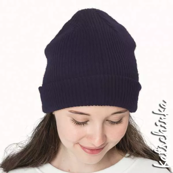 Grobstrick Bündchen schwarz als Schlauchware, geripptes Hipster Bündchen für Pullover, Hosen und Mützen