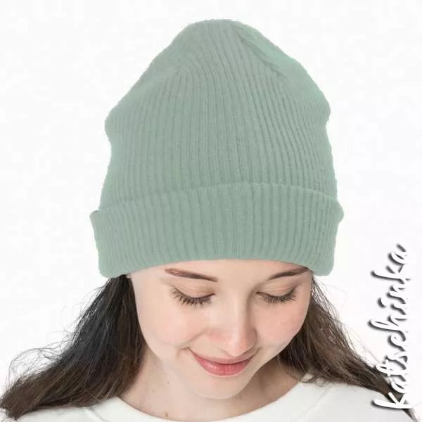 Grobstrick Bündchen dustymint als Schlauchware, geripptes Hipster Bündchen für Pullover, Hosen und Mützen