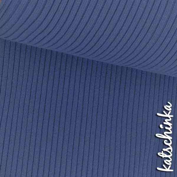 Detailaufnahme jeans Grobstrick Bündchen mit elastischer, gerippter Struktur