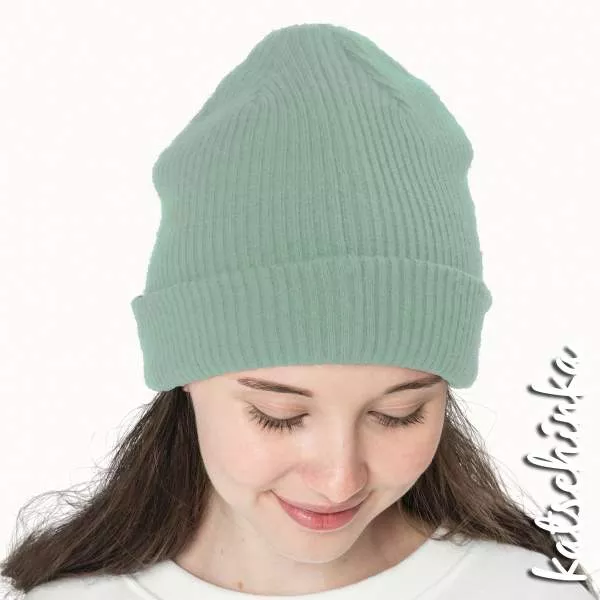 Grobstrick Bündchen pistazie als Schlauchware, geripptes Hipster Bündchen für Pullover, Hosen und Mützen