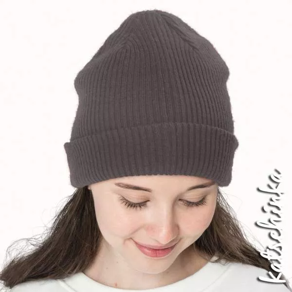 Grobstrick Bündchen taupe/schlamm als Schlauchware, geripptes Hipster Bündchen für Pullover, Hosen und Mützen