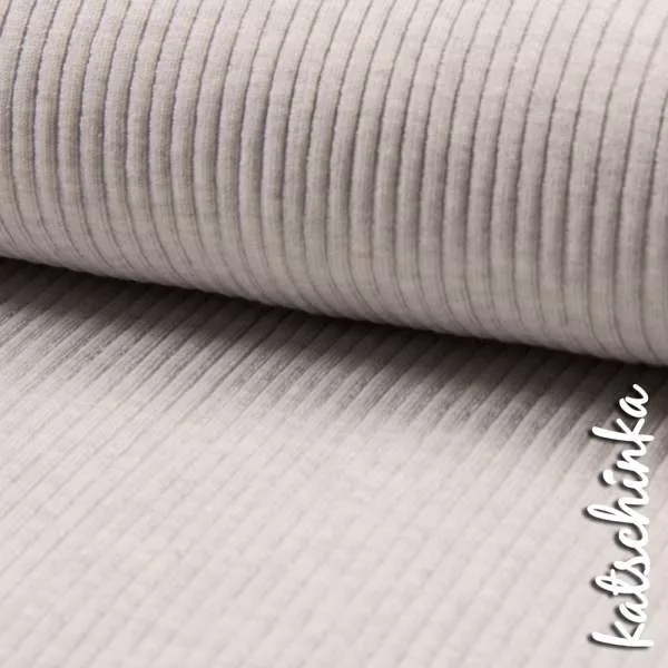Detailaufnahme beige meliert Grobstrick Bündchen mit elastischer, gerippter Struktur