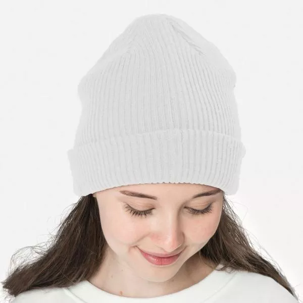 Grobstrick Bündchen weiss als Schlauchware, geripptes Hipster Bündchen für Pullover, Hosen und Mützen