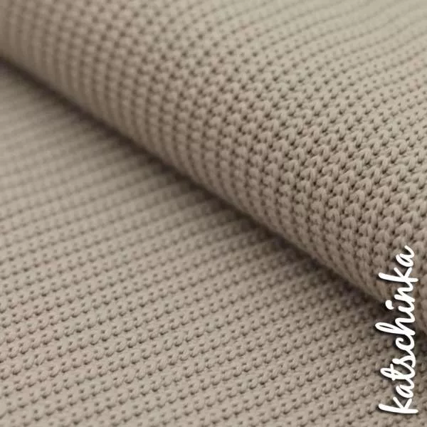Big Knit Baumwolle Grobstrickstoff dunkelbeige 520 Grobstrick Strickstoff Meterware