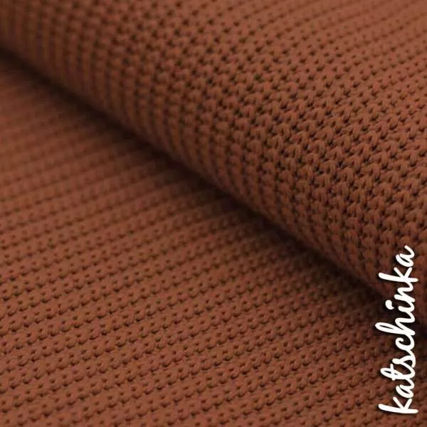 Big Knit Baumwolle Grobstrickstoff cognac / rost 519 Grobstrick Strickstoff Meterware