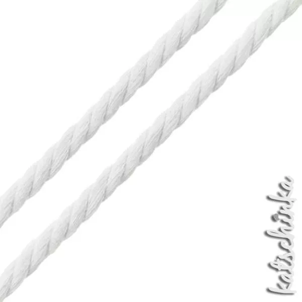 Gedrehte #Kordel rund 10 mm weiß