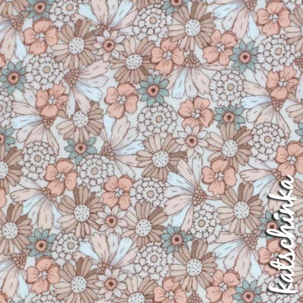 Musselin - Sommerblume Pastell 4640 | 100% Baumwolle | Musselinstoff | Double Gauze | Musselintuch