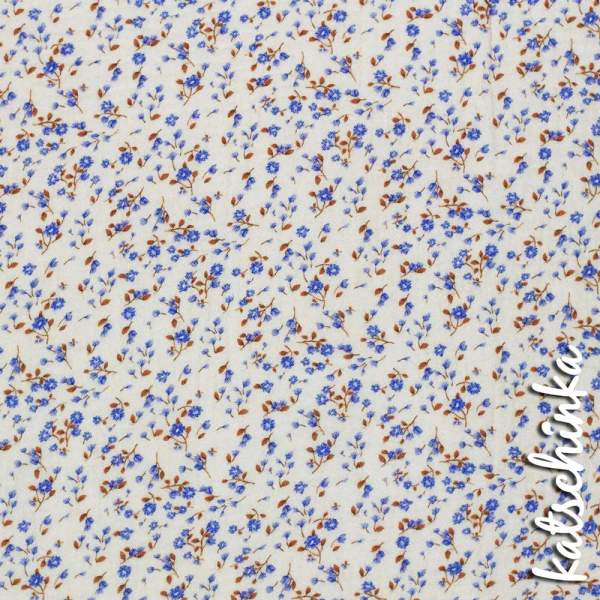 Musselin Miniblumen Blau Vergissmeinnicht 4672 | 100% Baumwolle | Musselinstoff | Double Gauze | Musselintuch