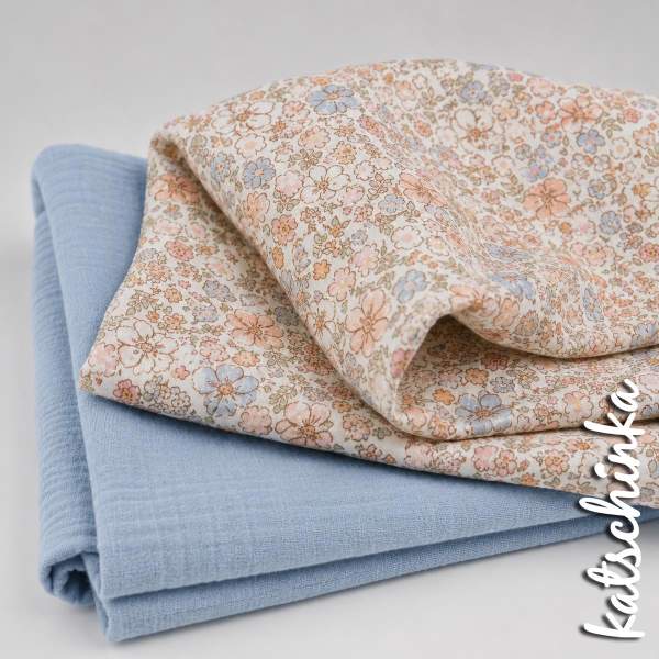 Musselin Blumen Sommergefühl 4679 | 100% Baumwolle | Musselinstoff | Double Gauze | Musselintuch