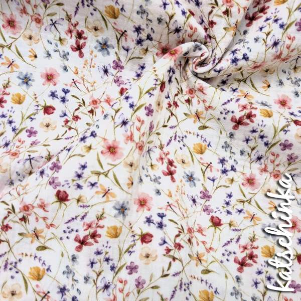 Musselin Wildblumen 4683 | 100% Baumwolle | Musselinstoff | Double Gauze | Musselintuch - Kopie