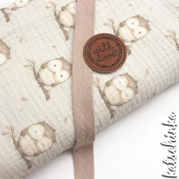 Musselin kleine Eule | 100% Baumwolle | Musselinstoff | Double Gauze | Musselintuch