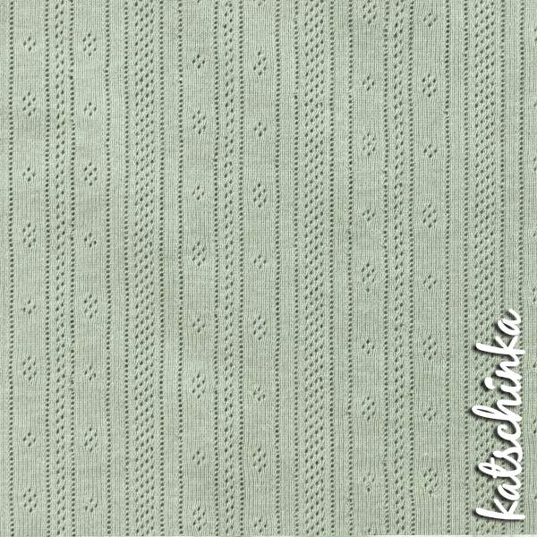Pointelle Feinstrick Jersey dustygrün 1604 | Meterware zum nähen