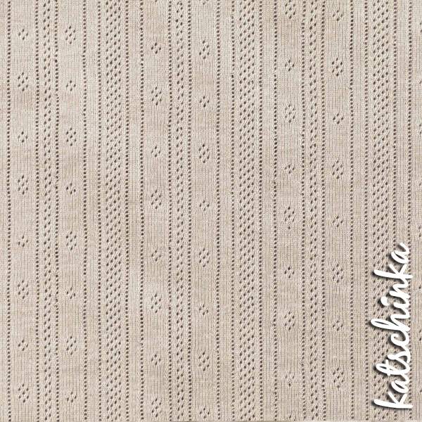 Pointelle Feinstrick Jersey hellbeige 1620 | Meterware zum nähen