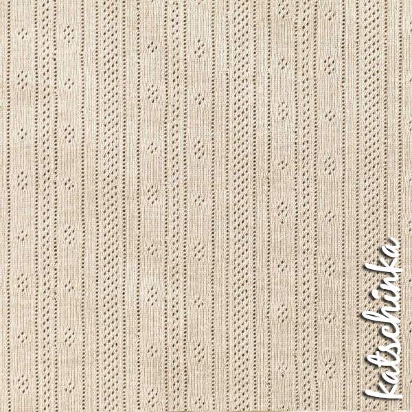 Pointelle Feinstrick Jersey naturellbeige 1612 | Meterware zum nähen