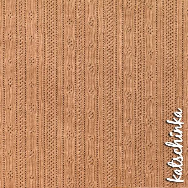 Pointelle Feinstrick Jersey peach 1626 | Meterware zum nähen