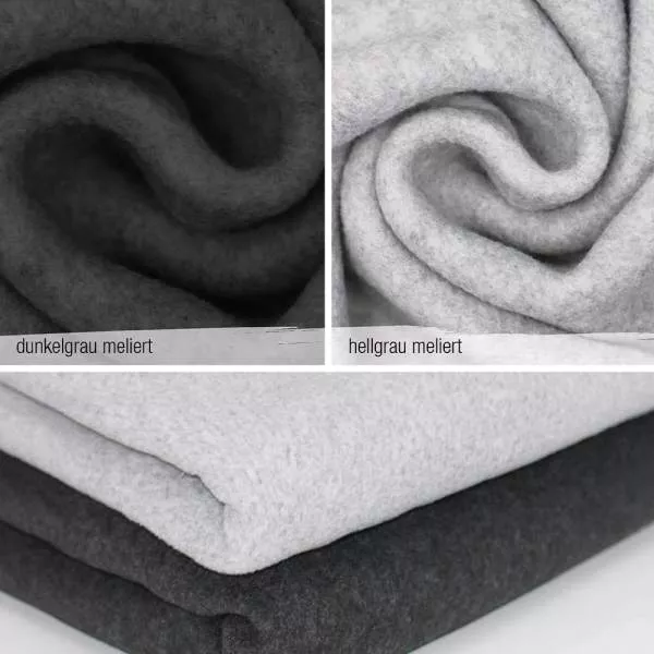 Polarfleece antipilling hellgrau meliert 120 | Polar Fleece | weicher Fleecestoff