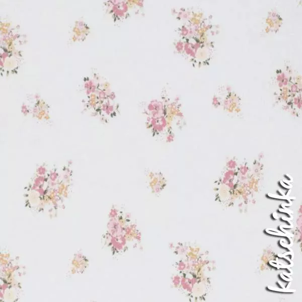 Ribjersey Blumenstrauß Rosa 0786 schmale Rippen
