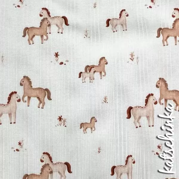 Unregelmässiger Ribstrick Pferde 4802