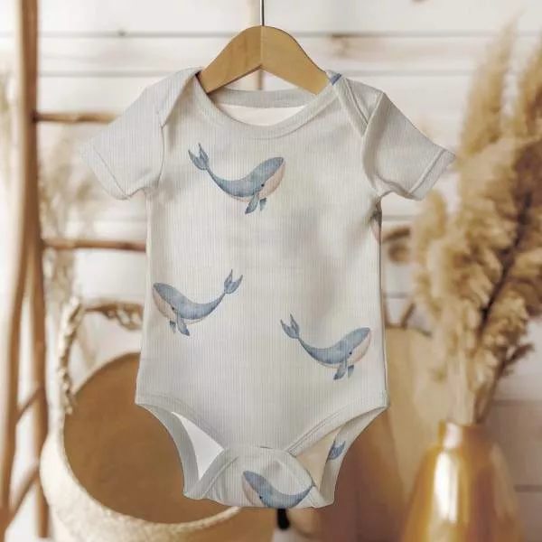 Ribjersey großer Wal Stahlblau 133 schmale Rippen