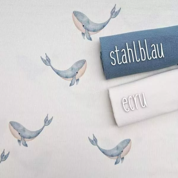 Ribjersey großer Wal Stahlblau 133 schmale Rippen