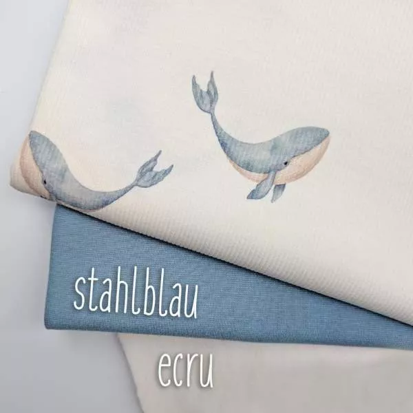 Ribjersey großer Wal Stahlblau 133 schmale Rippen