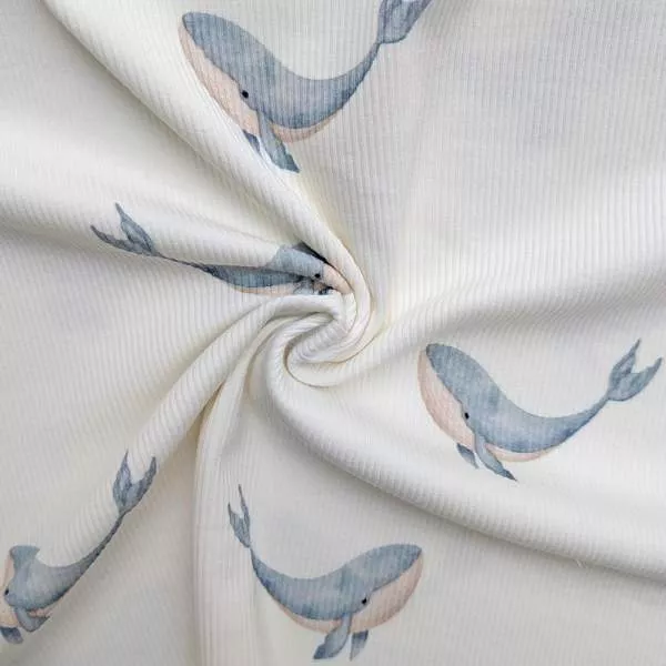 Ribjersey großer Wal Stahlblau 133 schmale Rippen