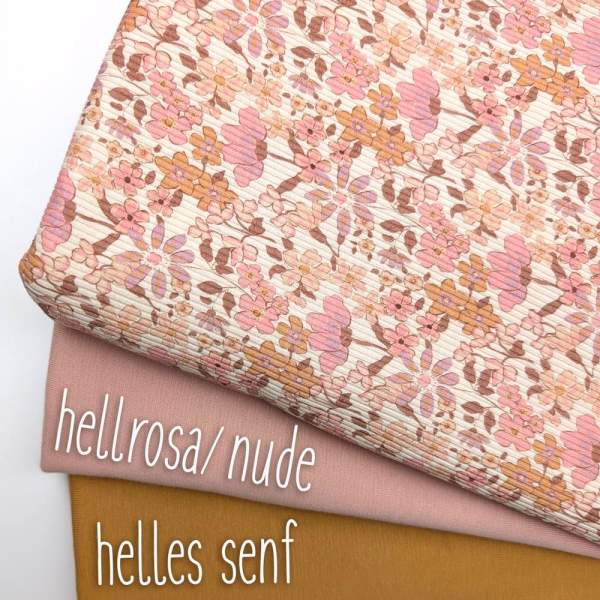 Ribjersey pastell Wiesenblume 7130 schmale Rippen