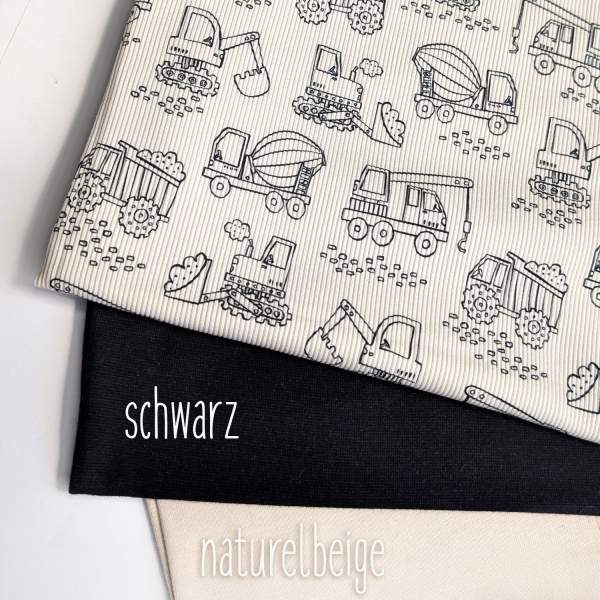 Ribjersey Baufahrzeuge Monochrom 0045 Rippjersey schmale Rippen