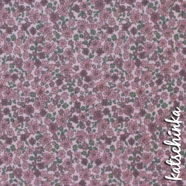 Ribjersey süsse kleine Blumen himbeere 0776 schmale Rippen