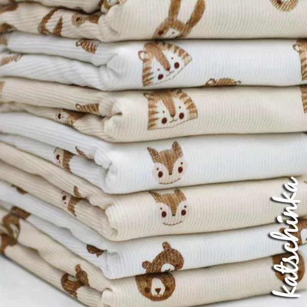 Ribjersey Skizze Bären beige 7121 schmale Rippen