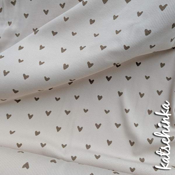 Ribjersey Herzen helllbeige 0512 schmale Rippen