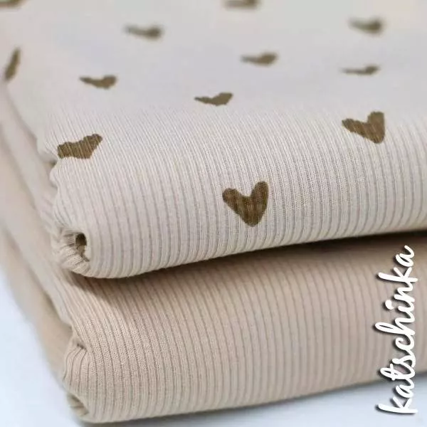 Ribjersey Herzen helllbeige 0512 schmale Rippen