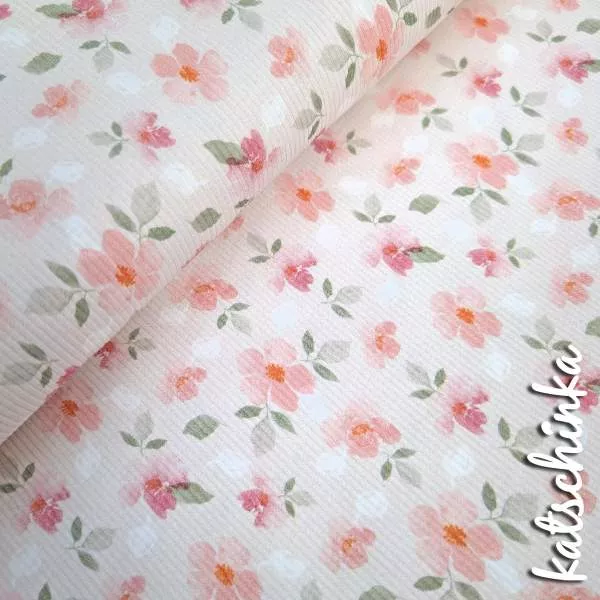 Ribjersey Pastell Blume 7156 schmale Rippen