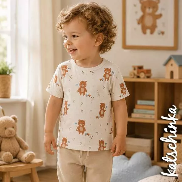 Ribjersey Bär mit Spielzeugauto 7162 schmale Rippen