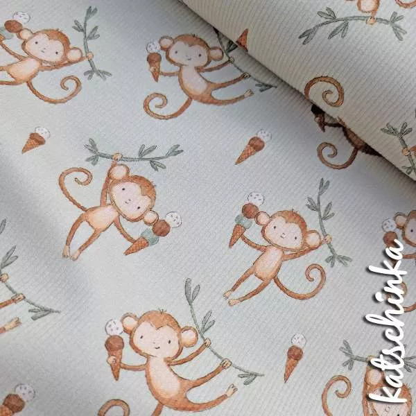Ribjersey Affe mit Eiscreme 7166 schmale Rippen