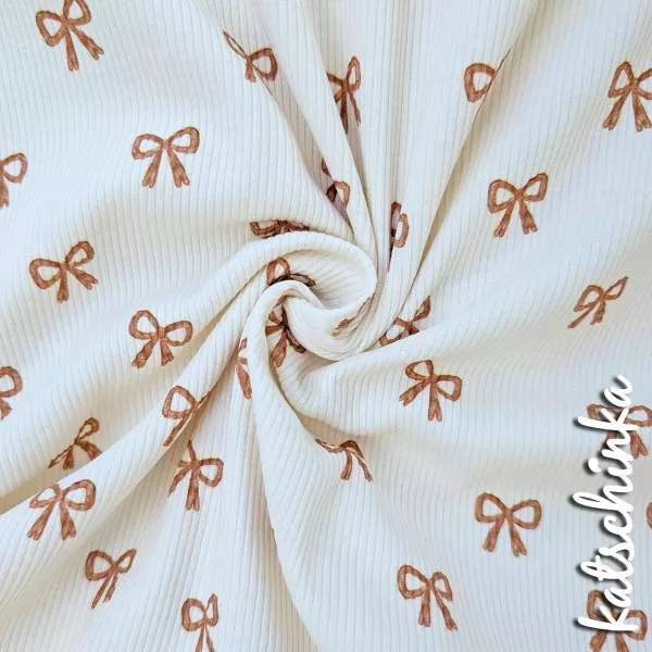 Ribjersey Schleifen naturel 1017 schmale Rippen