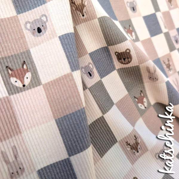 Ribjersey Tierblöcke bunt 7191 schmale Rippen