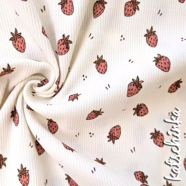 Ribjersey Erdbeeren 7177 schmale Rippen