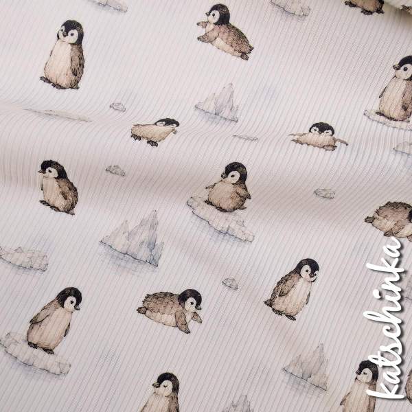Ribjersey Pinguine auf Eisblock 7187 schmale Rippen