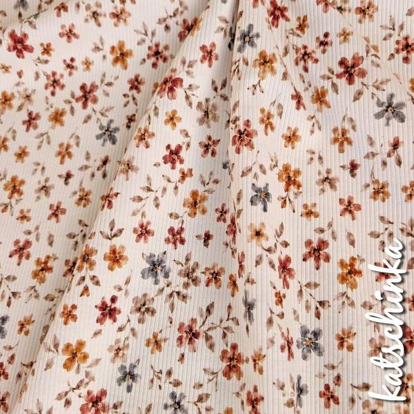 Ribjersey Wildblüte Rustikal 7188 schmale Rippen