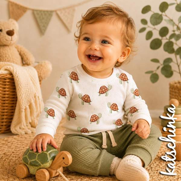 Ribjersey Happy Schildkröte 7171 schmale Rippen